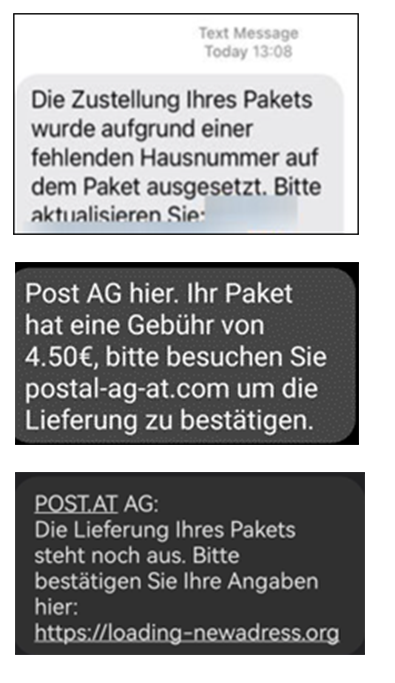 Screenshot Betrugsversuche