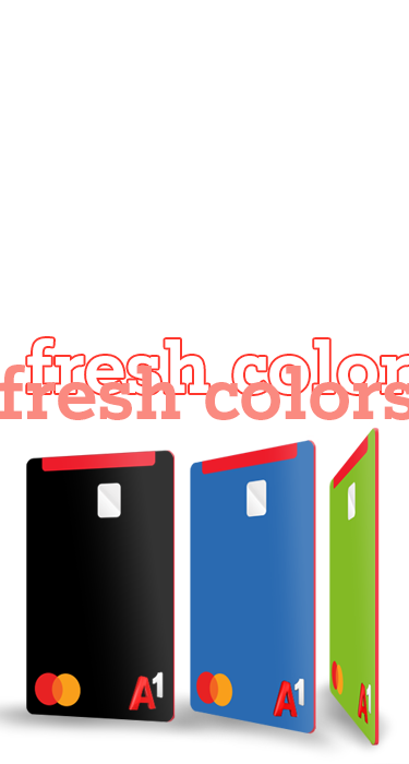 A1 Mastercard Kreditkarten - jetzt in neuen frischen Farben