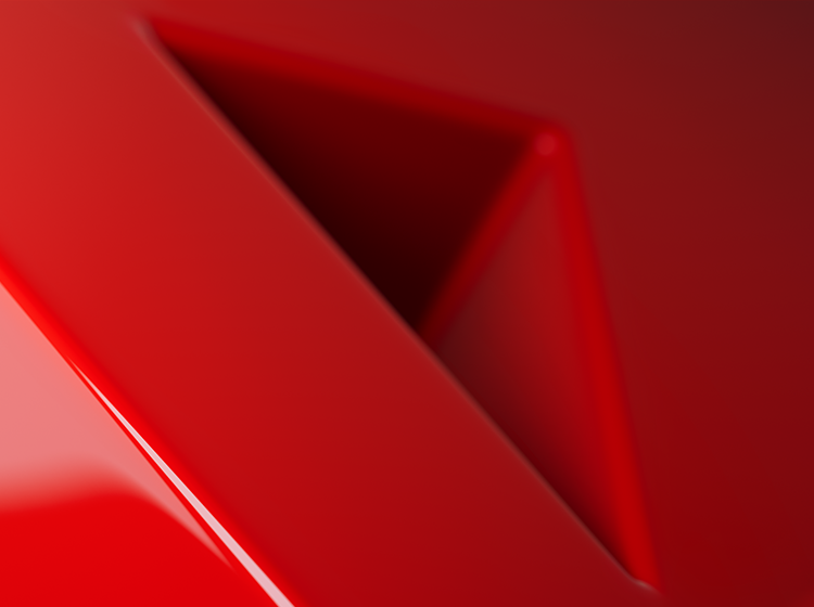 Dreidimensionales rotes A